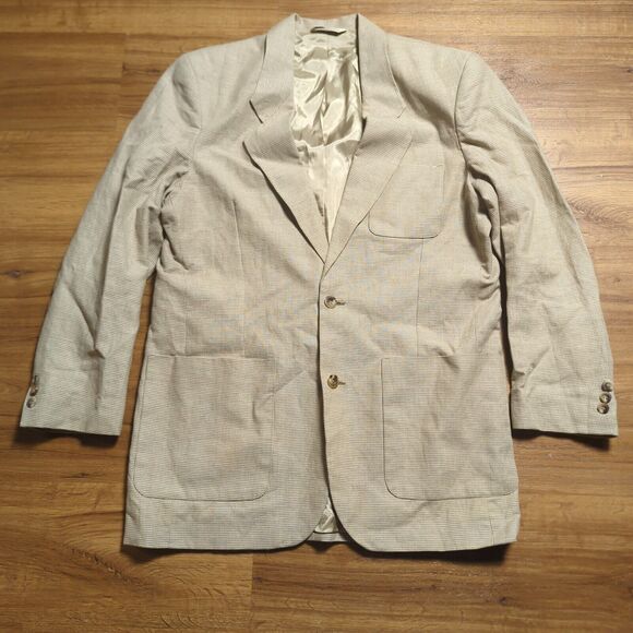 Eddie Bauer Blazer Size 40T Tall Linen Blend Jacket Sports Coat Two Button - Picture 1 of 16